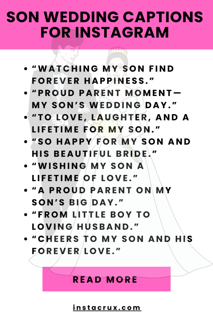 Son Wedding Captions For Instagram