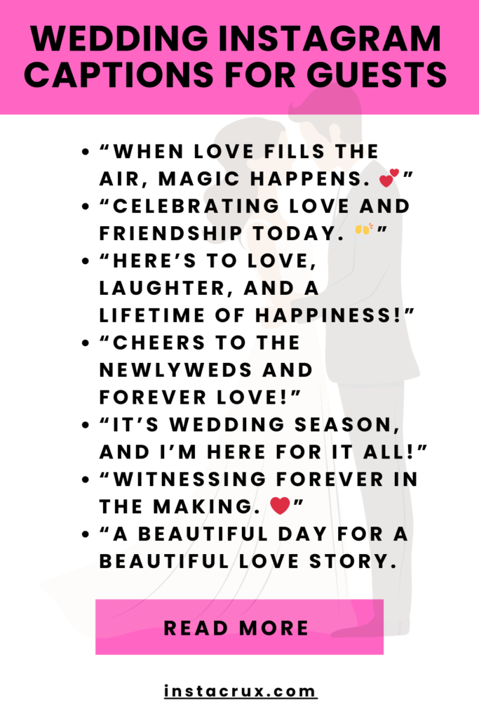 Wedding Instagram Captions For Guests