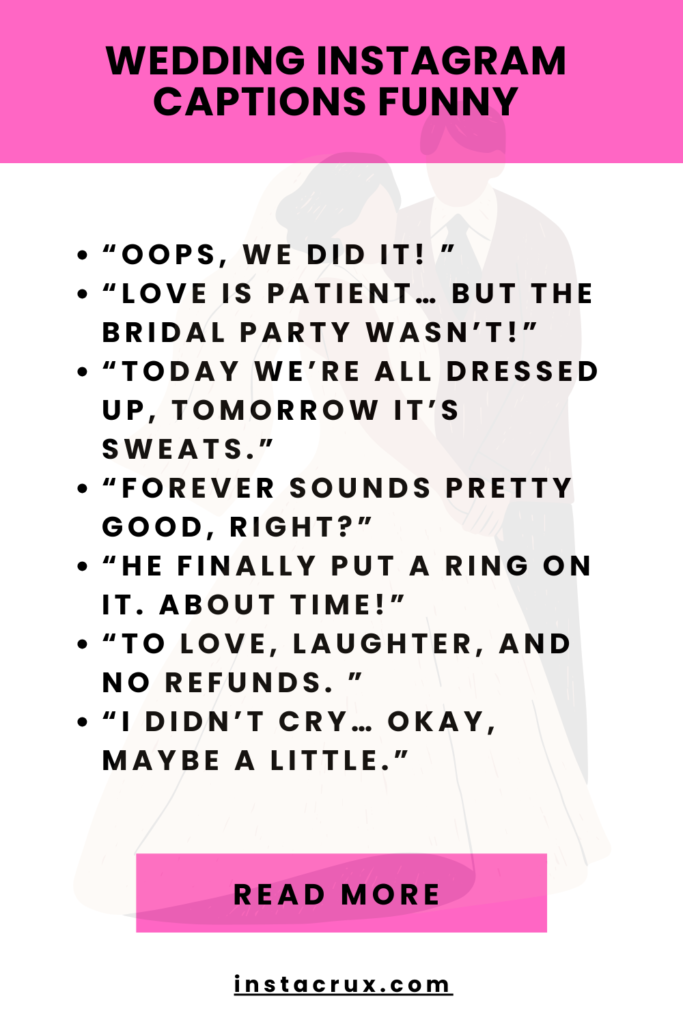 Wedding Instagram Captions Funny