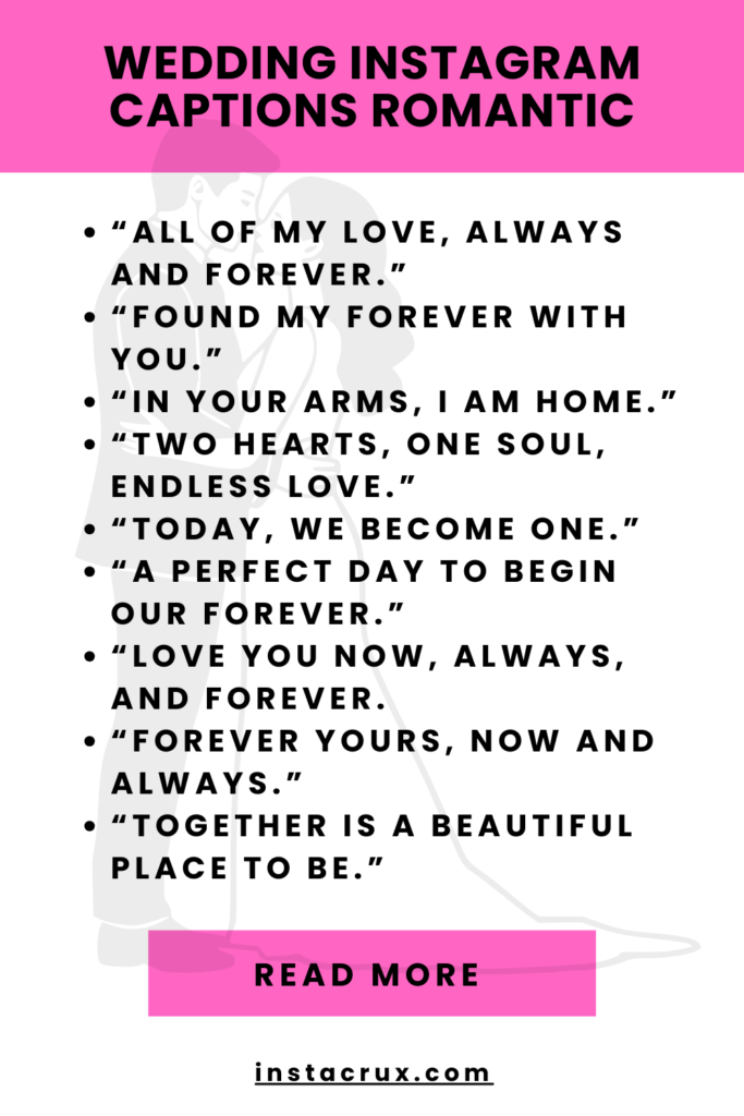 Wedding Instagram Captions Romantic