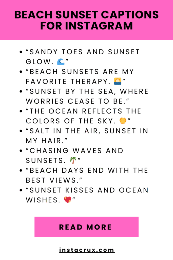 Beach Sunset Captions For Instagram