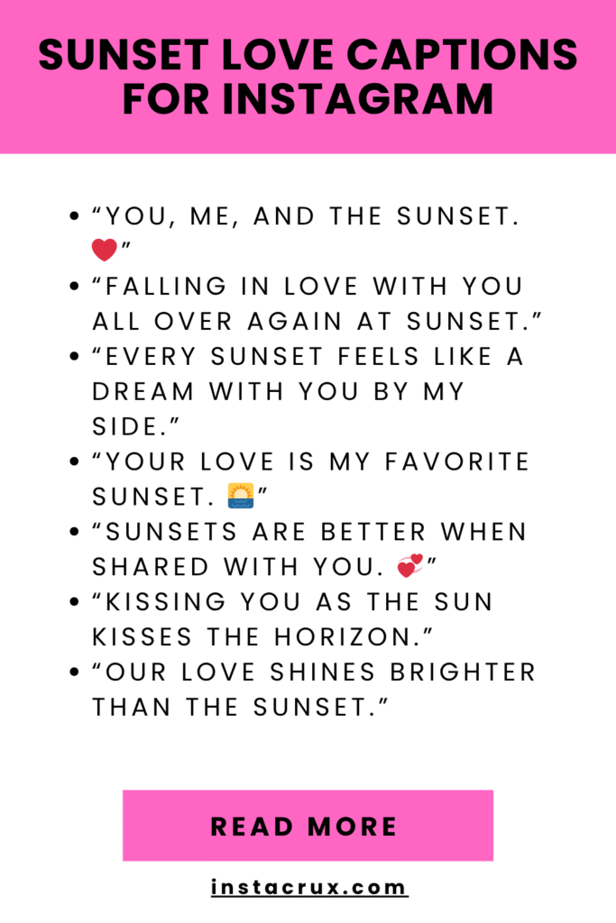 Sunset Love Captions For Instagram