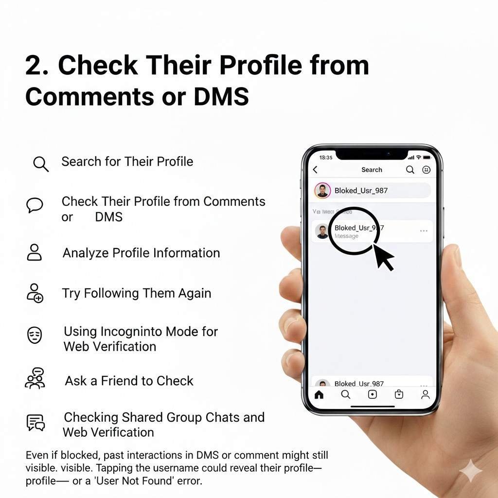 2. Check Their Profile from Comments or DMs