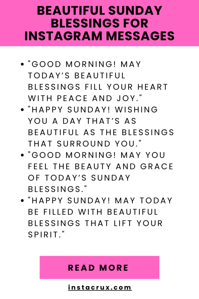 Beautiful Sunday Blessings For Instagram Messages