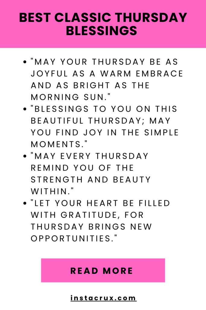 Best Classic Thursday Blessings