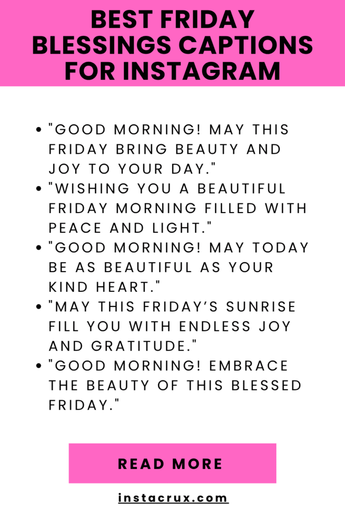 Best Friday Blessings Captions For Instagram