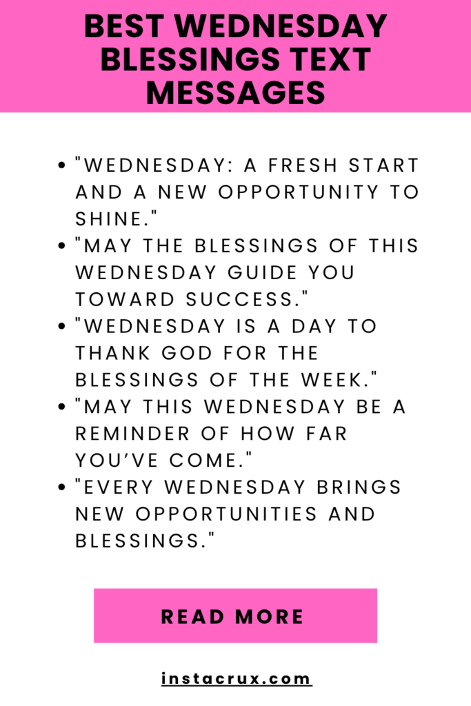 Best Wednesday Blessings Text Messages