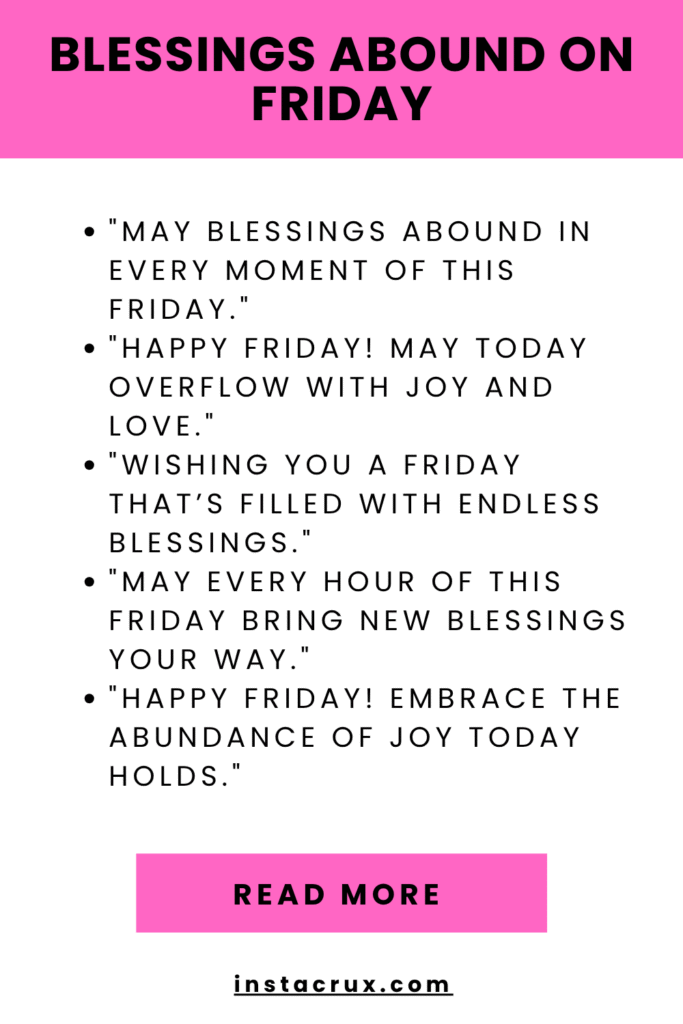 Blessings Abound On Friday