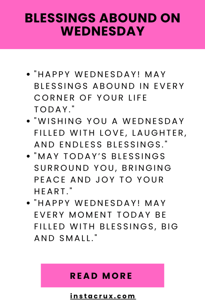 Blessings Abound On Wednesday