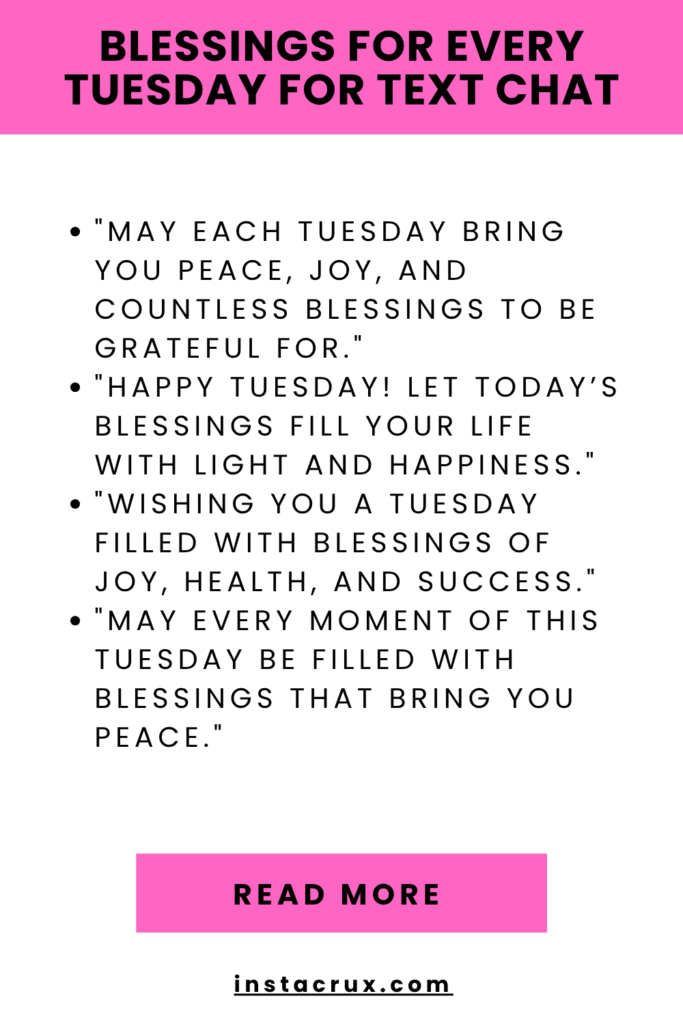 Blessings for Every Tuesday For Text Chat