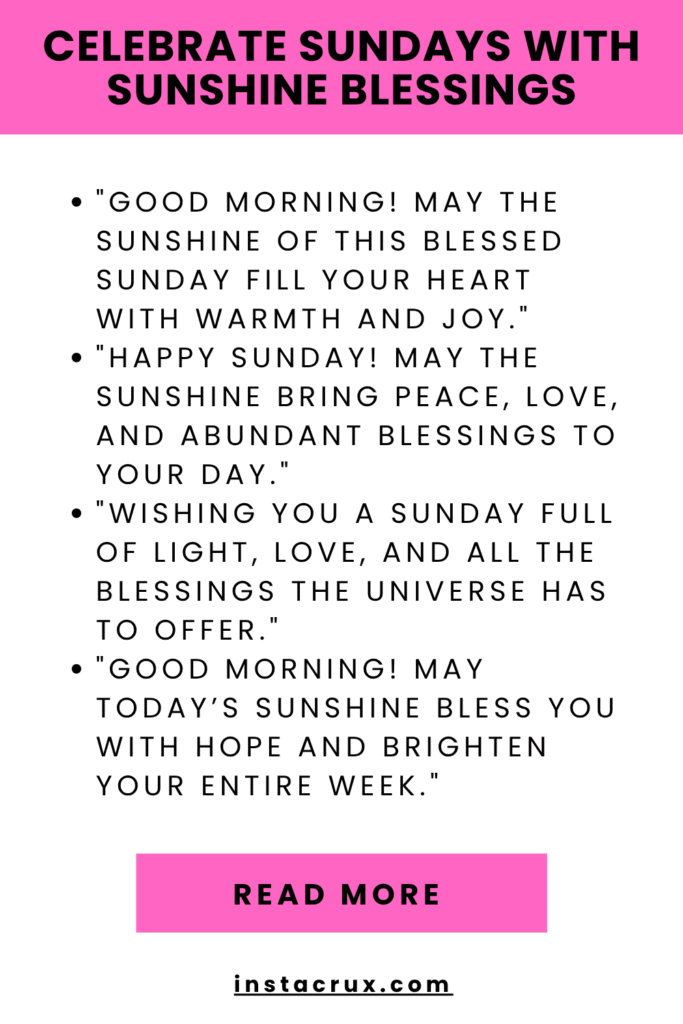 Celebrate Sundays With Sunshine Blessings