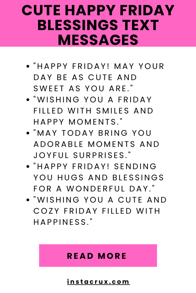 Cute Happy Friday Blessings Text Messages
