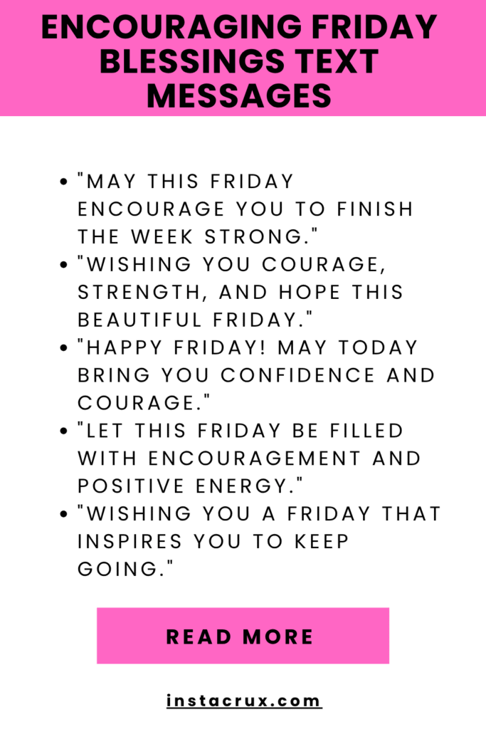 Encouraging Friday Blessings Text Messages