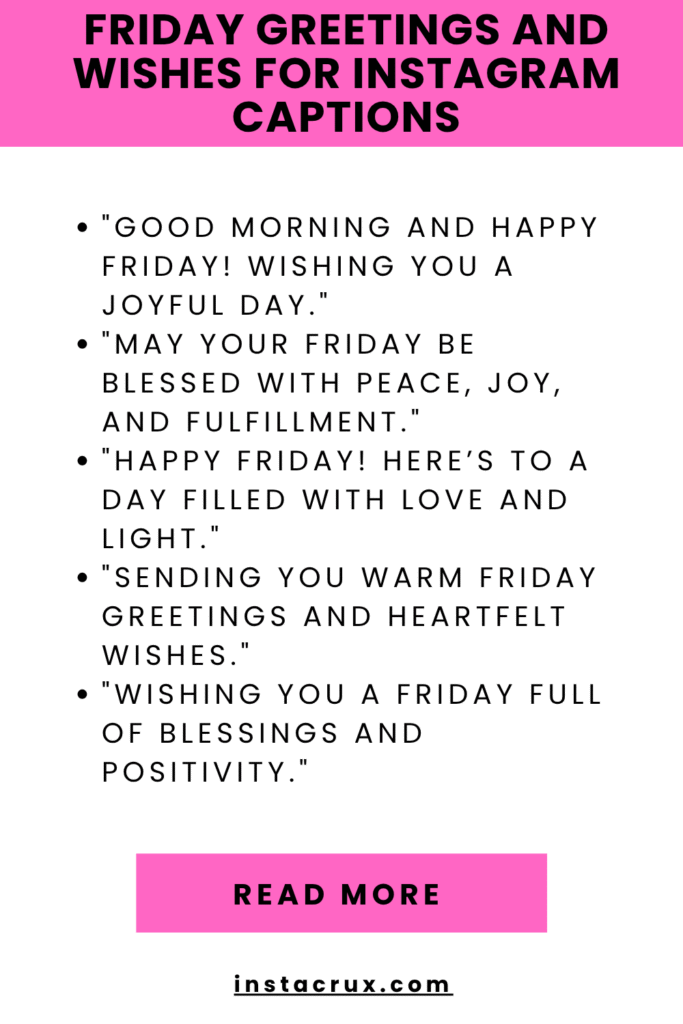 Friday Greetings and Wishes For Instagram Captions