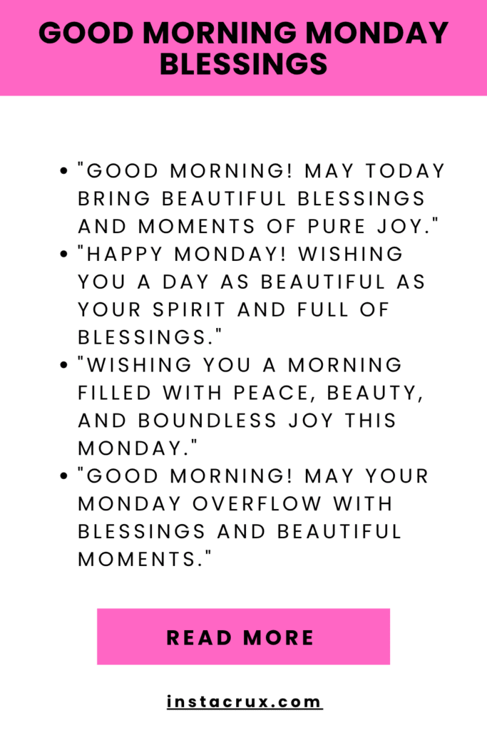 Good Morning Monday Blessings