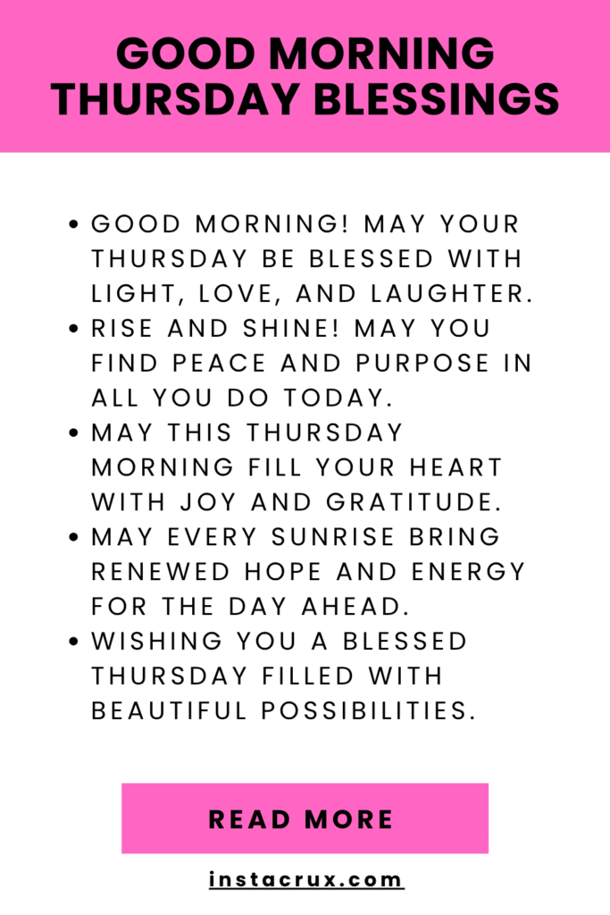 Good Morning Thursday Blessings