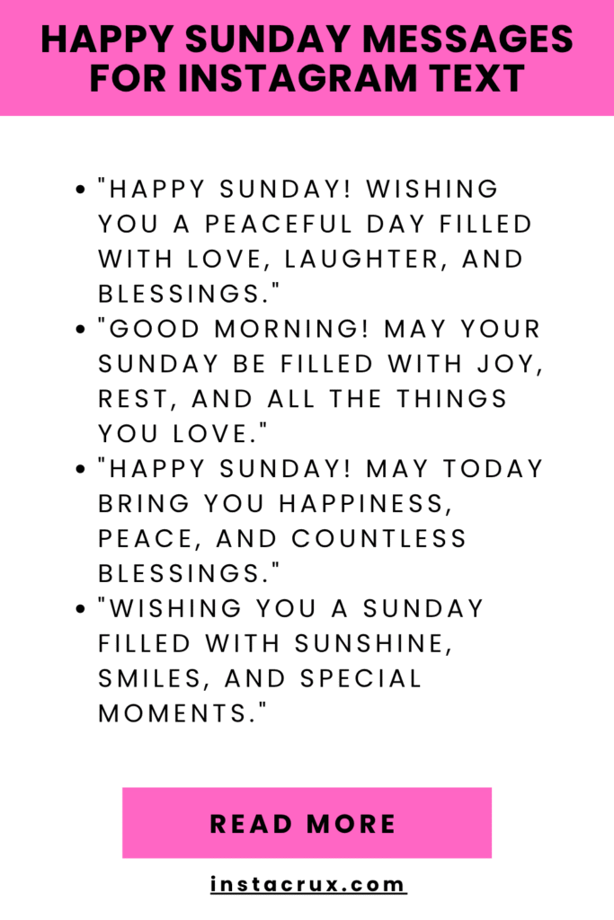 Happy Sunday Messages For Instagram Text