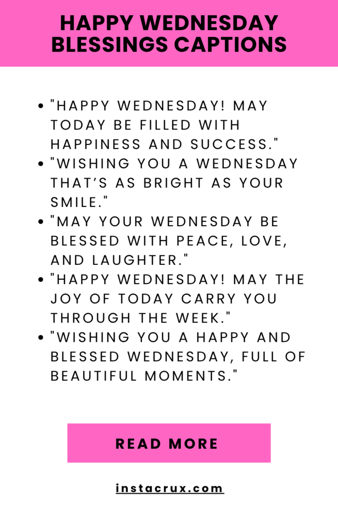 Happy Wednesday Blessings Captions