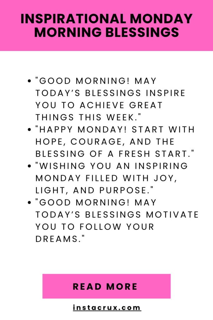 Inspirational Monday Morning Blessings