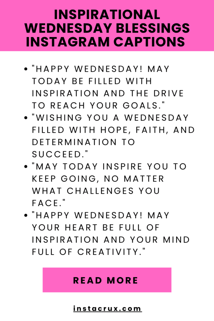 Inspirational Wednesday Blessings Instagram Captions