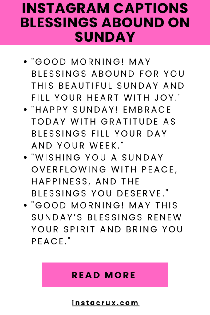 Instagram Captions Blessings Abound on Sunday