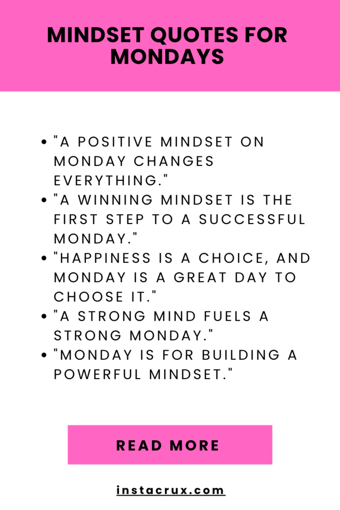 Mindset Quotes For Mondays