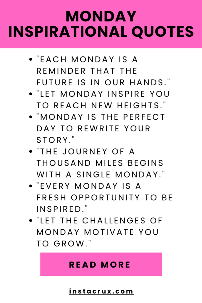 Monday Inspirational Quotes