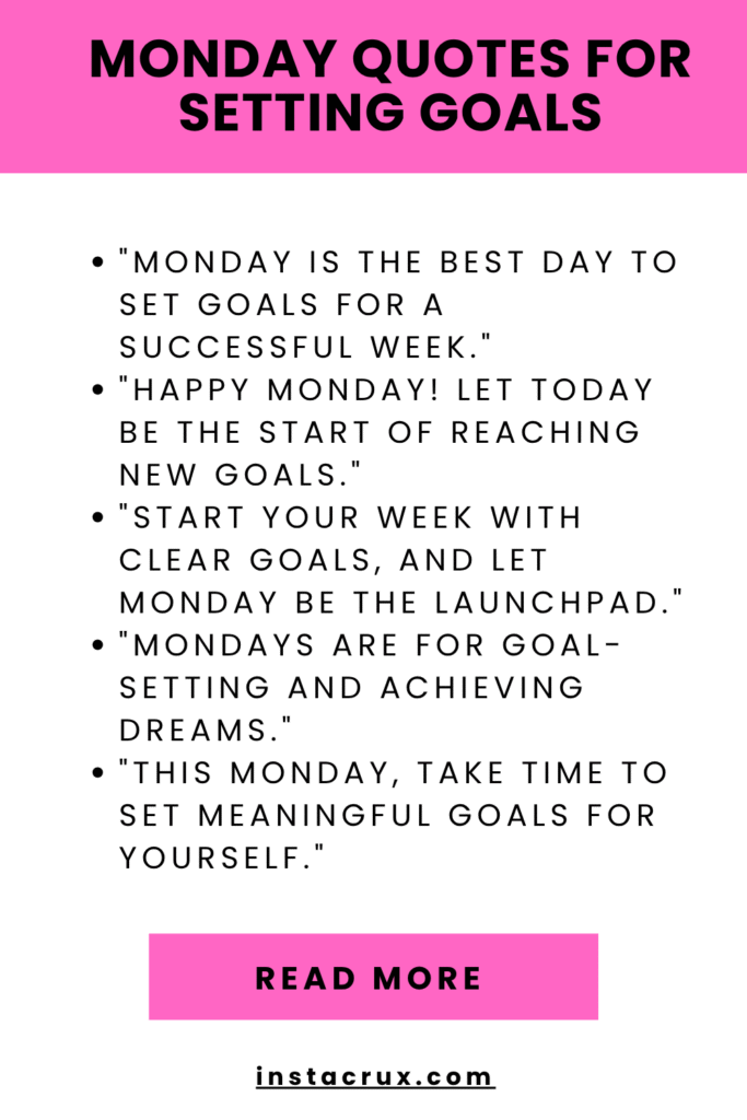 Monday Quotes For Setting Goals