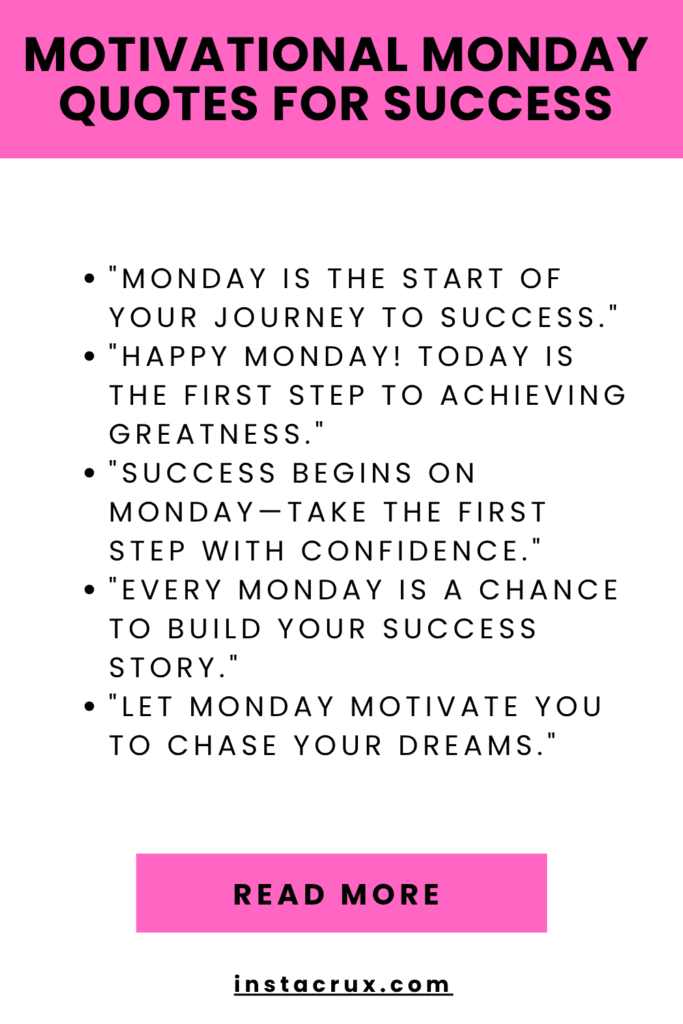 Motivational Monday Quotes For Success