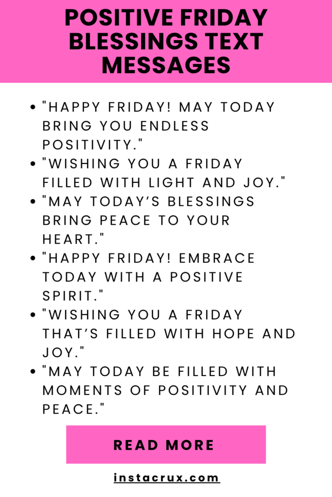 Positive Friday Blessings Text Messages
