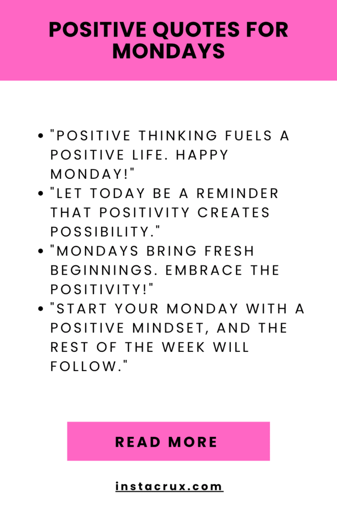 Positive Quotes For Mondays
