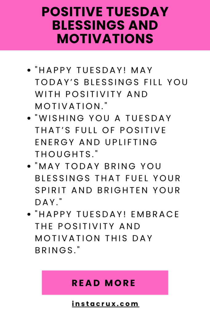 Positive Tuesday Blessings And Motivations