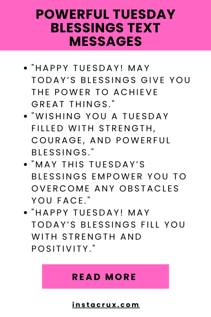 Powerful Tuesday Blessings Text Messages