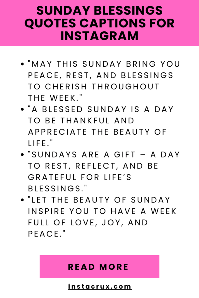 Sunday Blessings Quotes Captions For Instagram