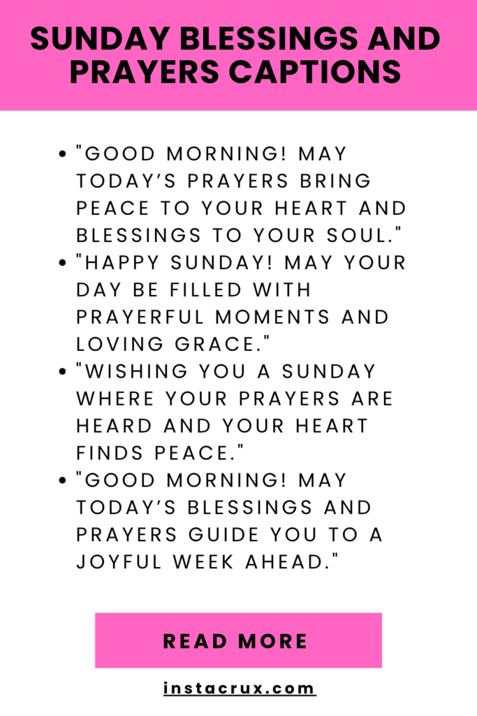Sunday Blessings and Prayers Captions