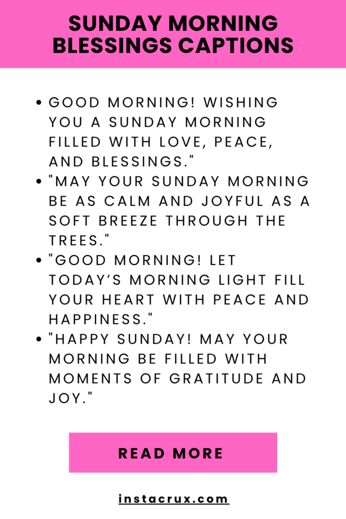 Sunday Morning Blessings Captions