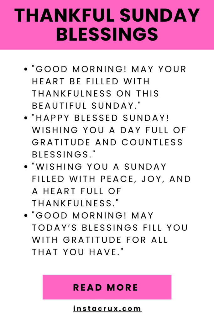 Thankful Sunday Blessings