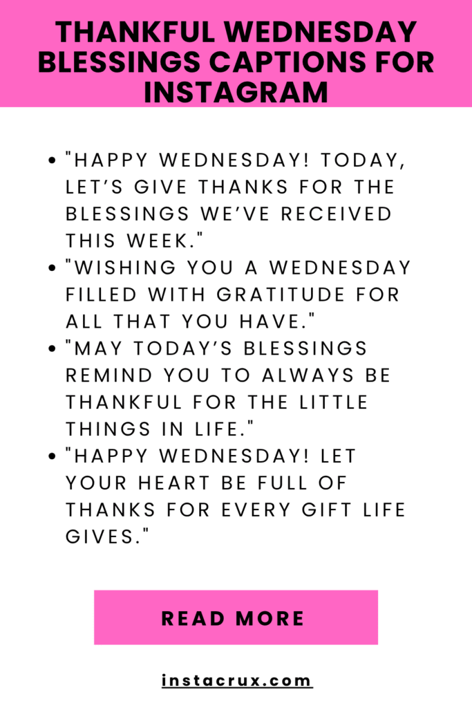 Thankful Wednesday Blessings Captions For Instagram
