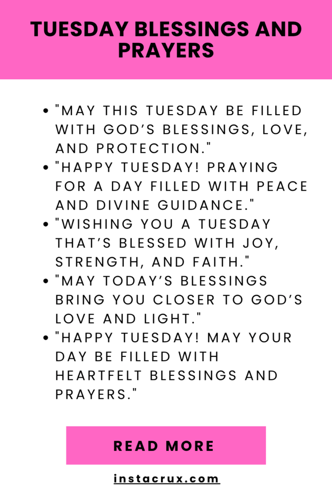 Tuesday Blessings And Prayers