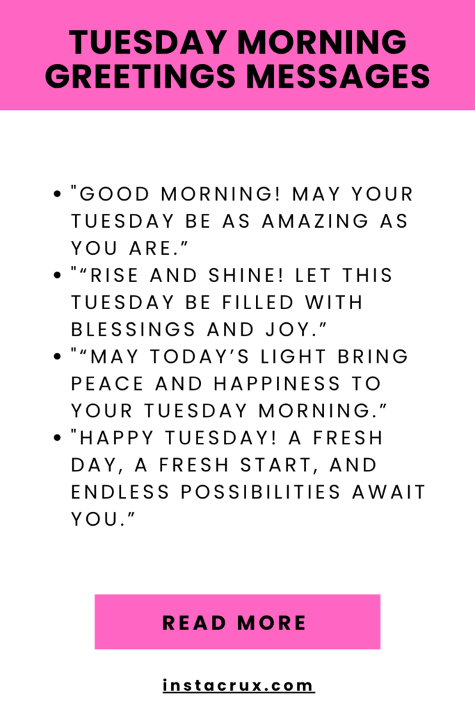 Tuesday Morning Greetings Messages