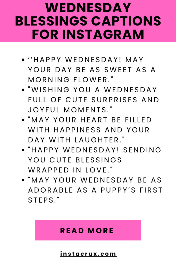 Wednesday Blessings Captions For Instagram