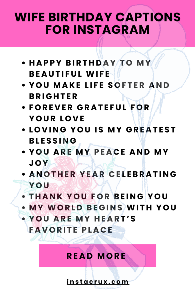 Wife Birthday Captions for Instagram