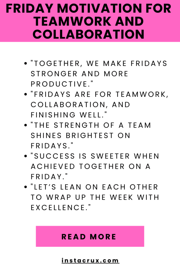 Friday Motivation for Teamwork and Collaboration