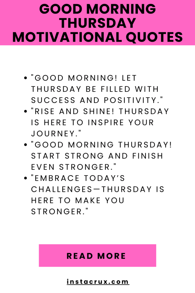 Good Morning Thursday Motivational Quotes