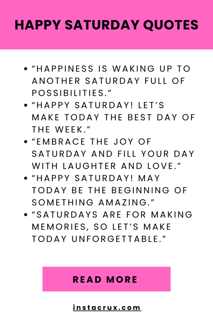 Happy Saturday Quotes
