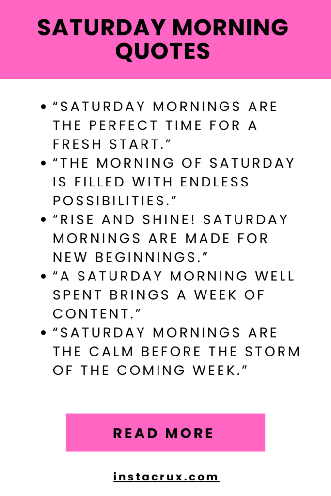 Saturday Morning Quotes