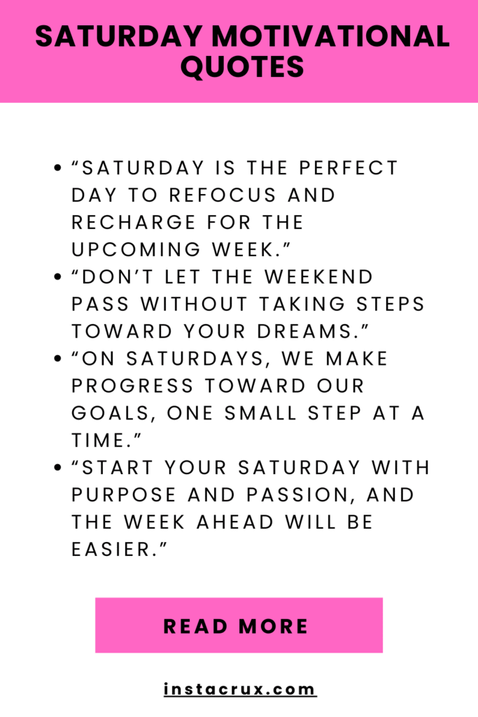 Saturday Motivational Quotes