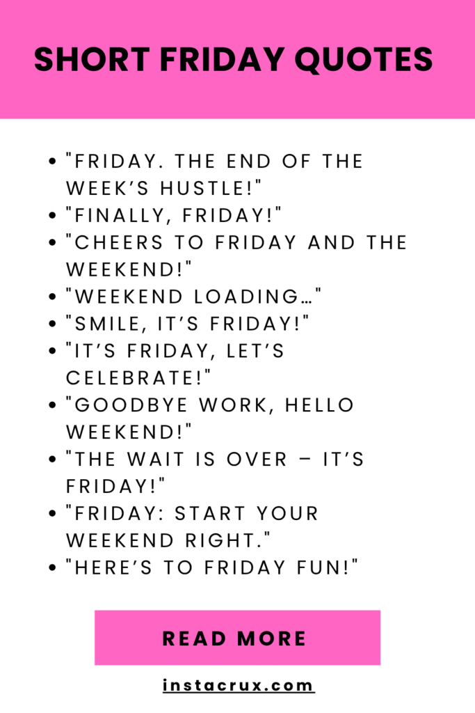 Short Friday Quotes