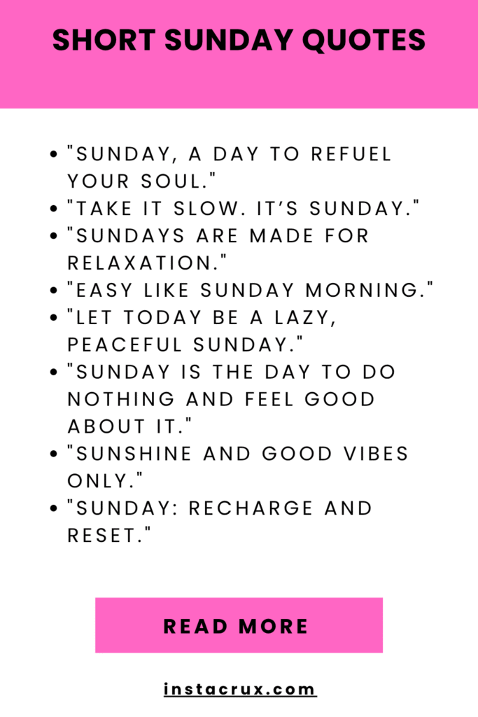 Short Sunday Quotes