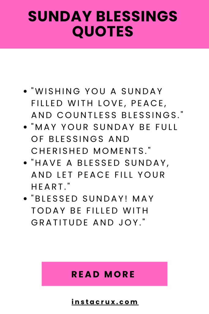 Sunday Blessings Quotes
